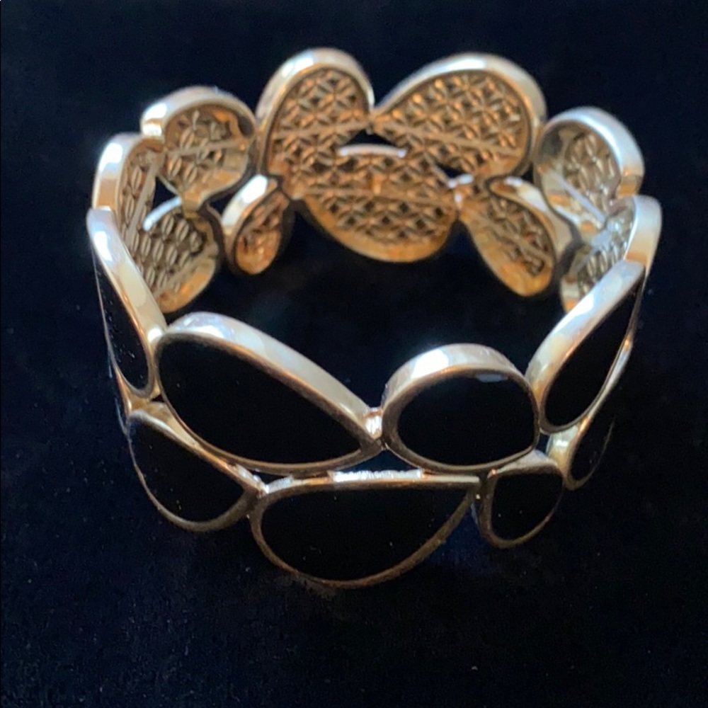 Premier Designs black & gold stretchy bracelet